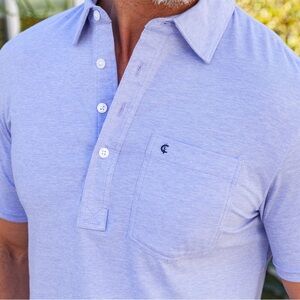 Criquet Men's Small Blue Players Polo Shirt Pima Cotton Spandex Golf Austin TX